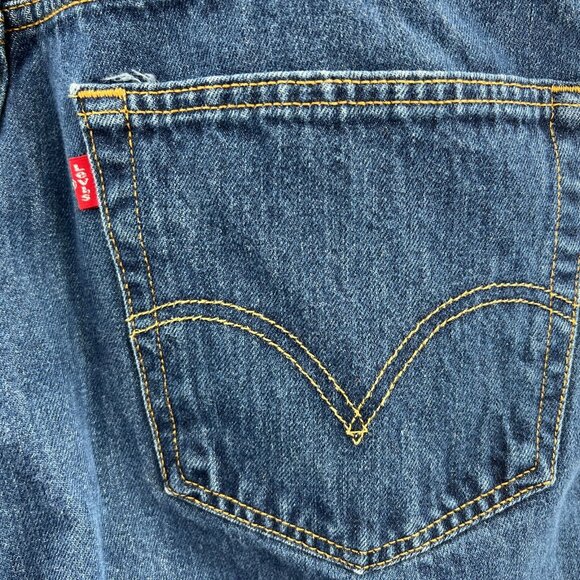 Levis 501 Jeans Button Fly Mens 38 X 36 Straight Leg Blue Denim Classic - Picture 5 of 12